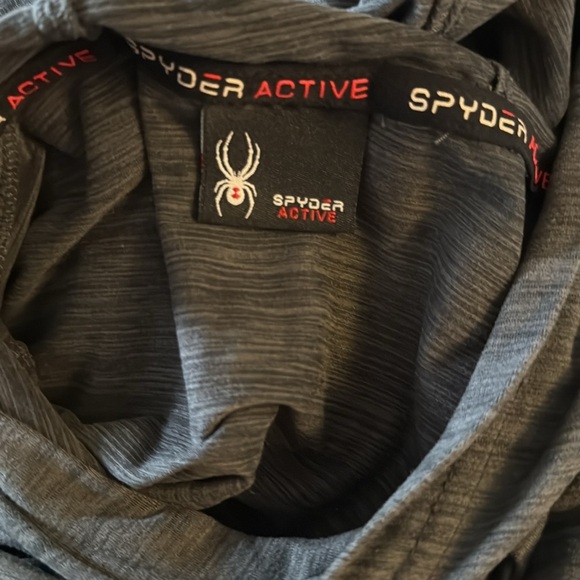 Spyder Men's Pro Web Black Heather Performance Hoodie Pockets L - Picture 7 of 8